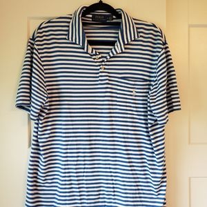 Polo Ralph Lauren Polo Blue White Striped Mens Medium